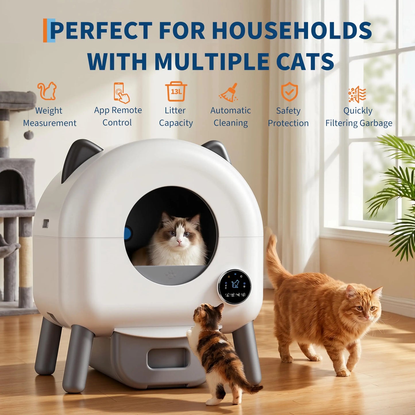 Automatic Self Cleaning Cat Litter Box By Hmiss App Controlled