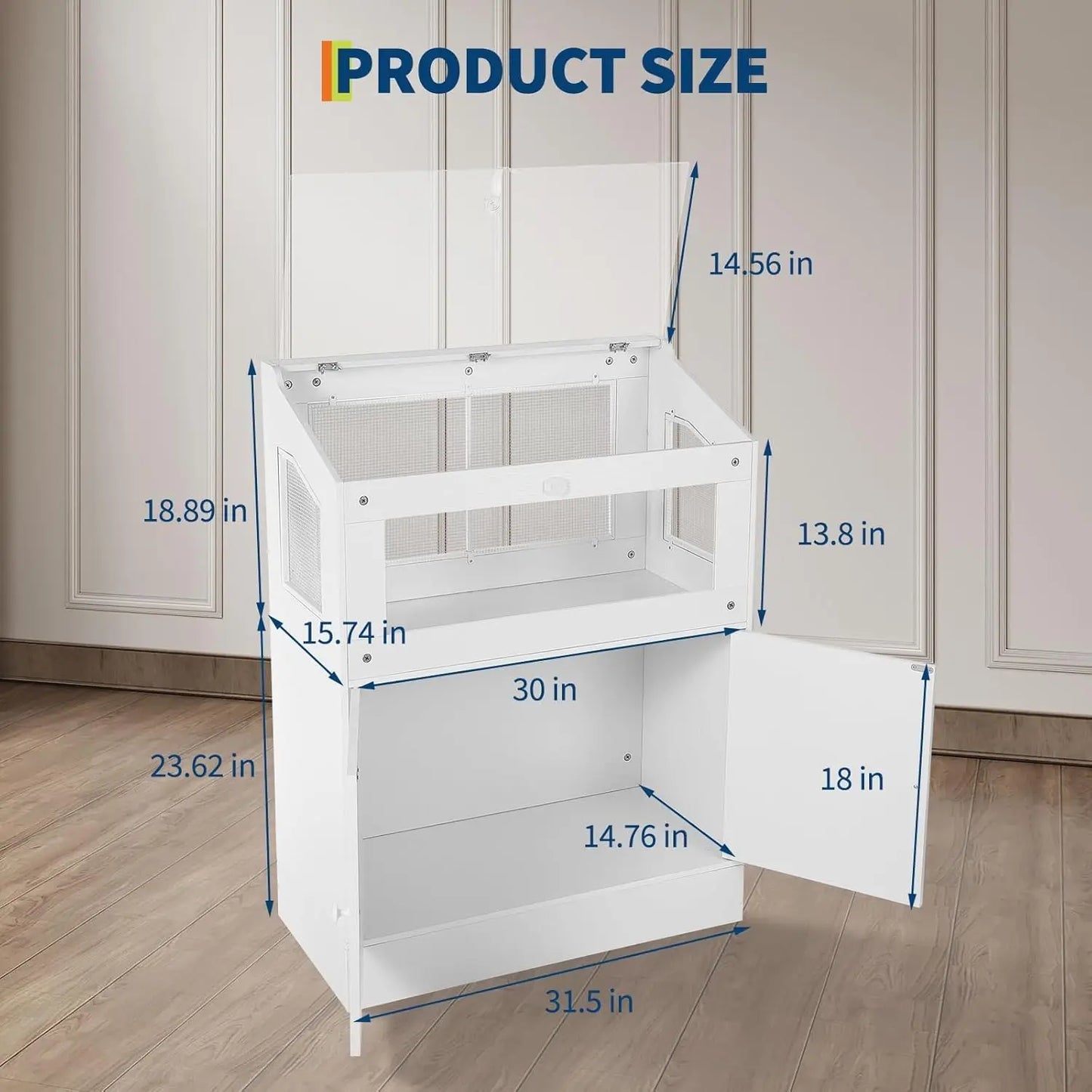 Hmmis Large Acrylic Hamster Cage With Storage Cabinet