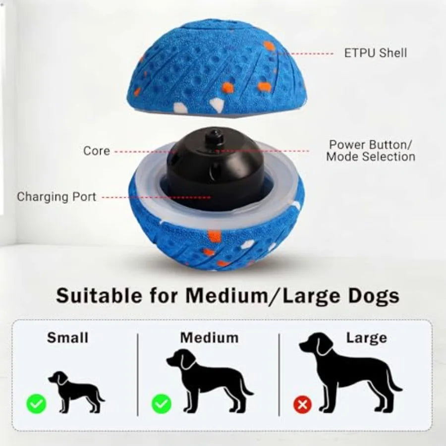 Interactive Dog Ball Toy With RGB Lights ETPU IP54 Waterproof