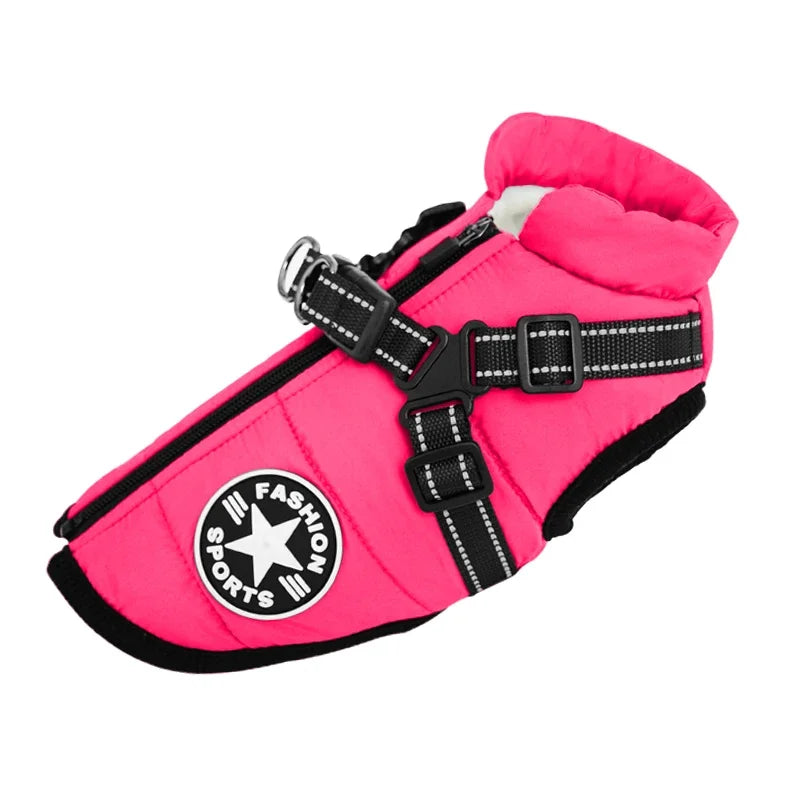 CDDMPET Winter Warm Pet Dog Jacket With Harness Waterproof Coat