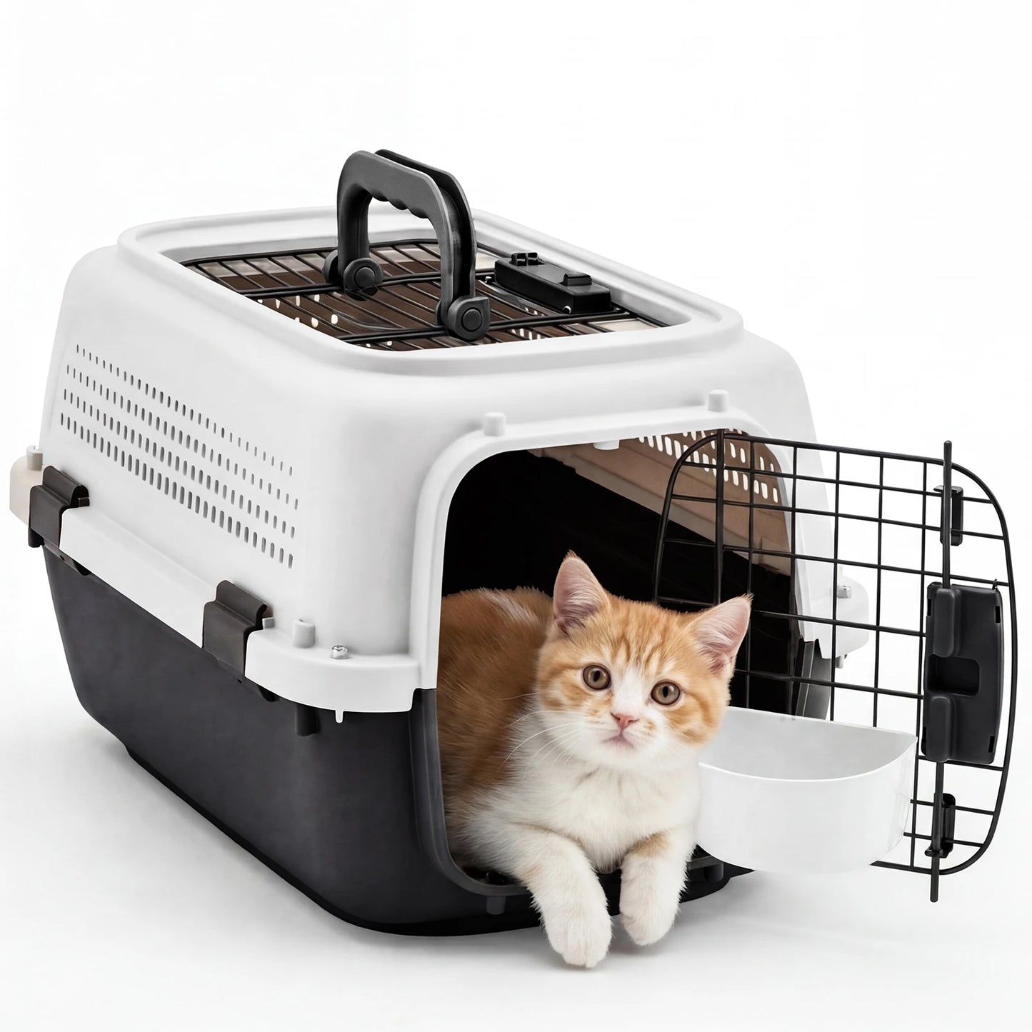 Pet Carrier For Small Dogs And Cats Front Top Load Wire Door Travel Crate
