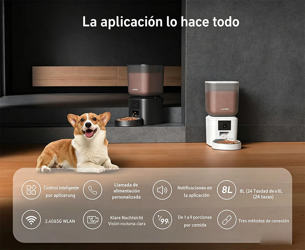 Nityers Automatic Cat Feeder With 1080p Camera Night Vision WiFi