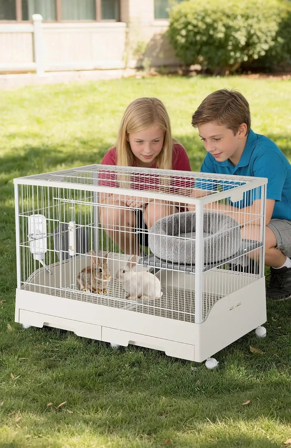 Himiss Spacious Large Rabbit Hutch With Removable Trays