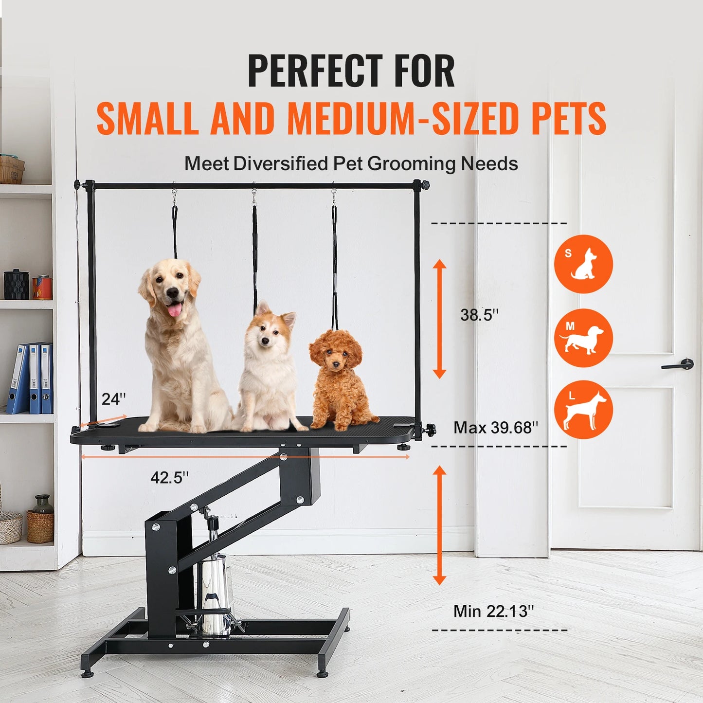 SucceBuy 400Lbs Hydraulic Pet Grooming Table With Arm
