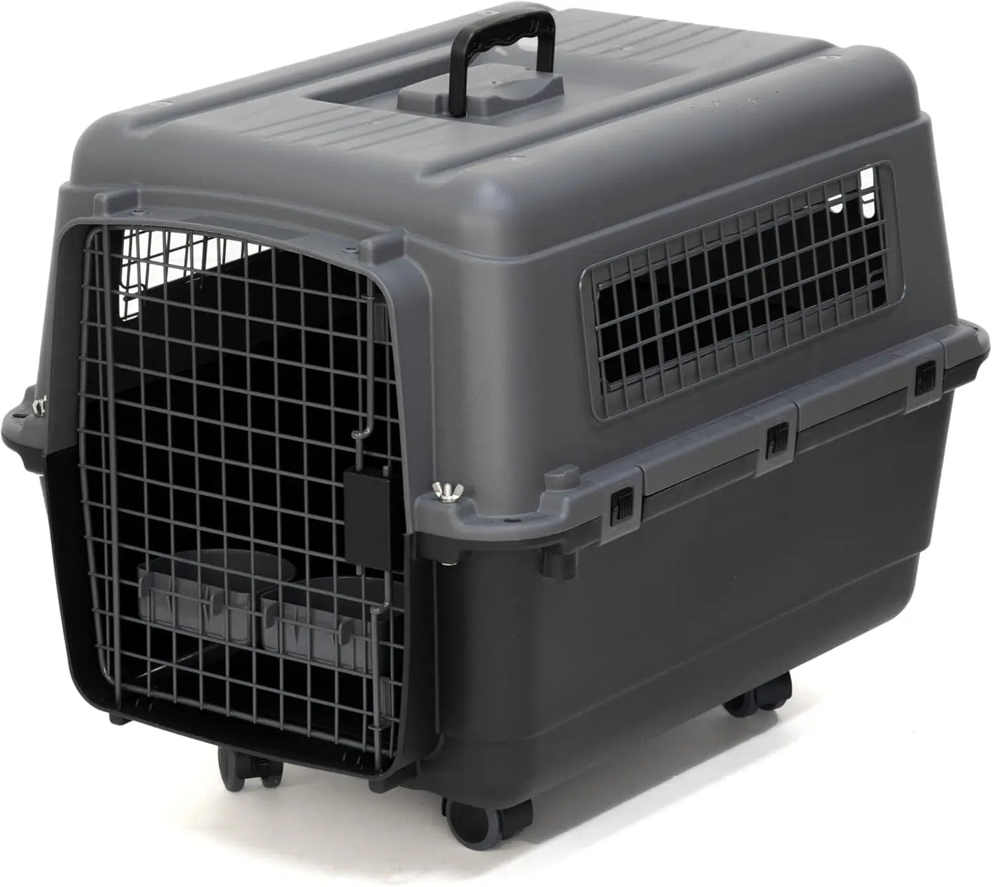 Ufsagcg Airline-Approved Travel Dog Crate With Wheels And Bowls And Accessories