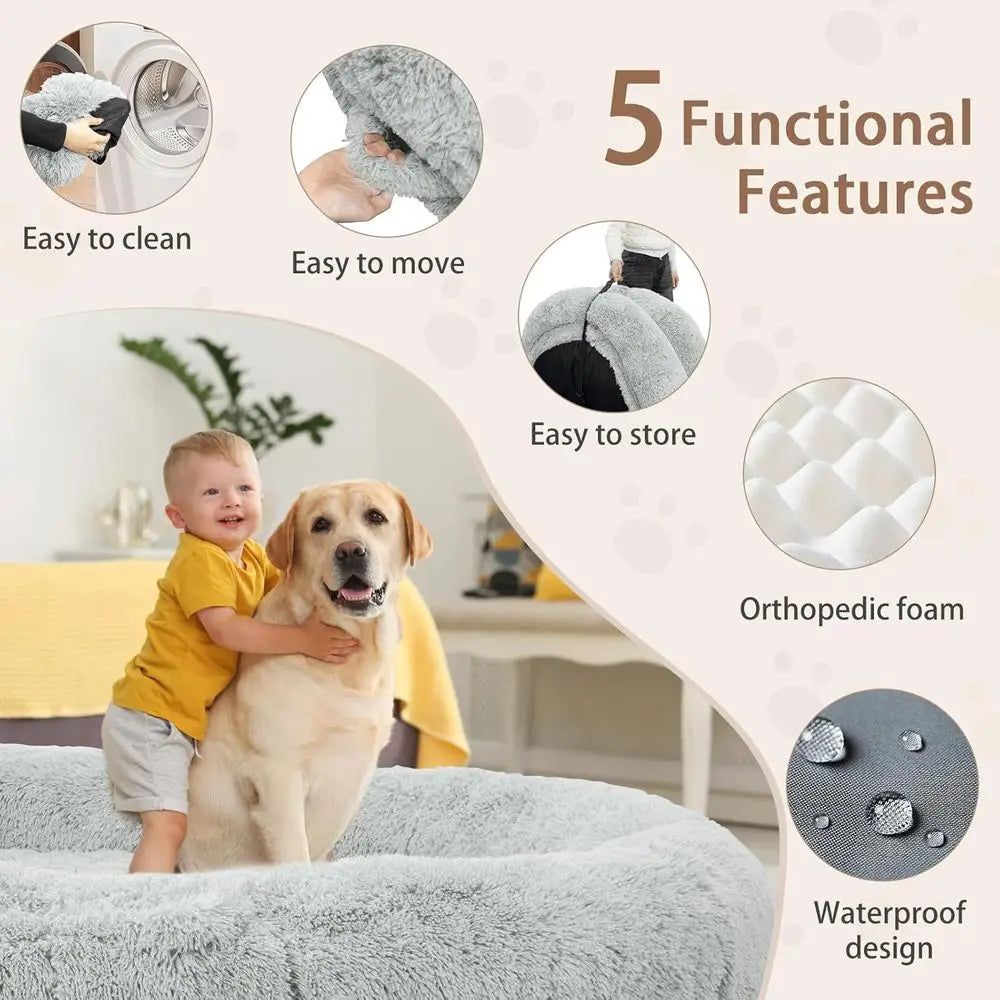 Memory Foam Dog Bed With Pillow And Strap For Pets