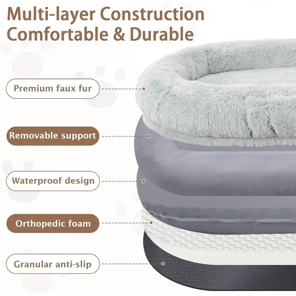 Memory Foam Dog Bed With Pillow And Strap For Pets