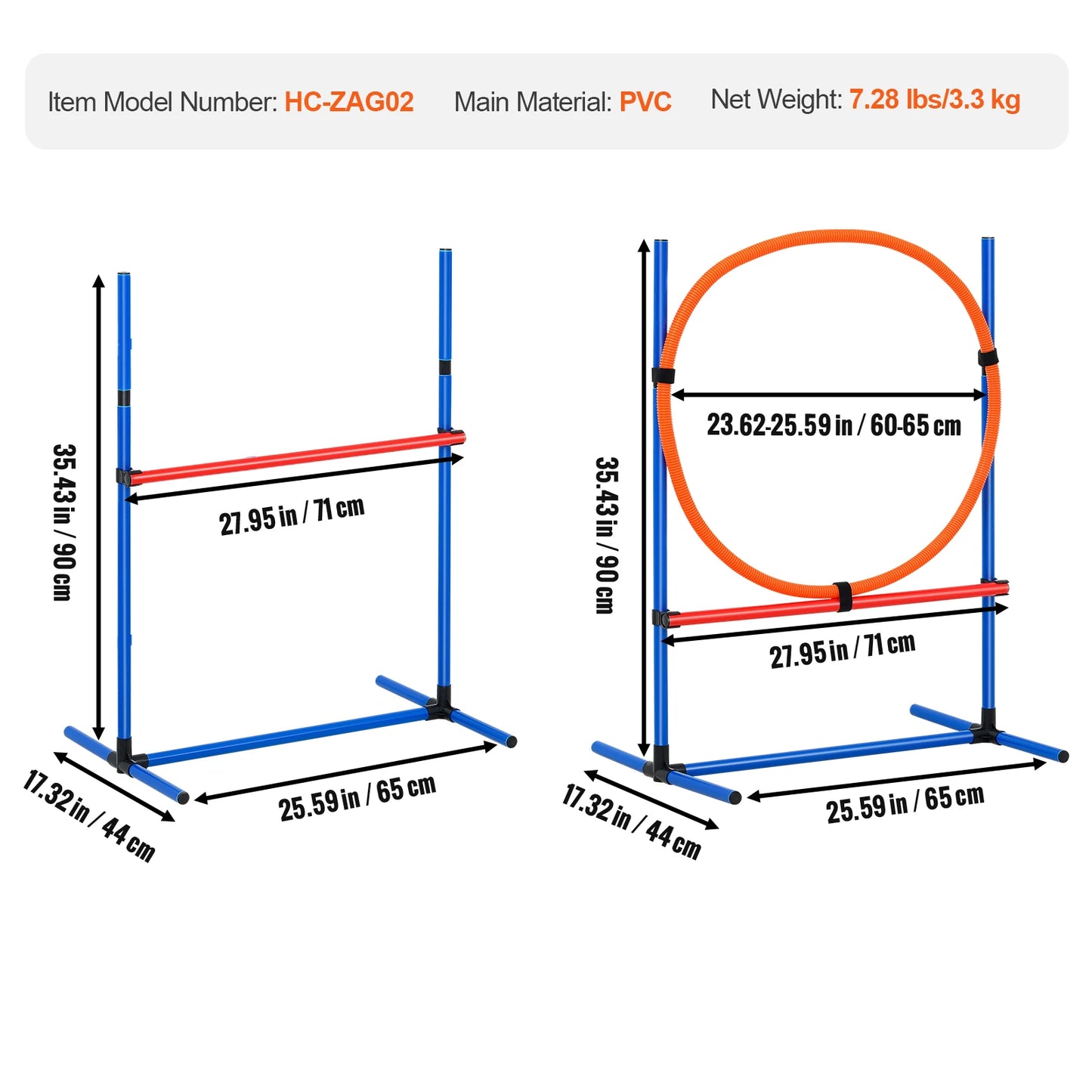 SucceBuy Dog Agility Training Equipment Set With Hurdles And Poles