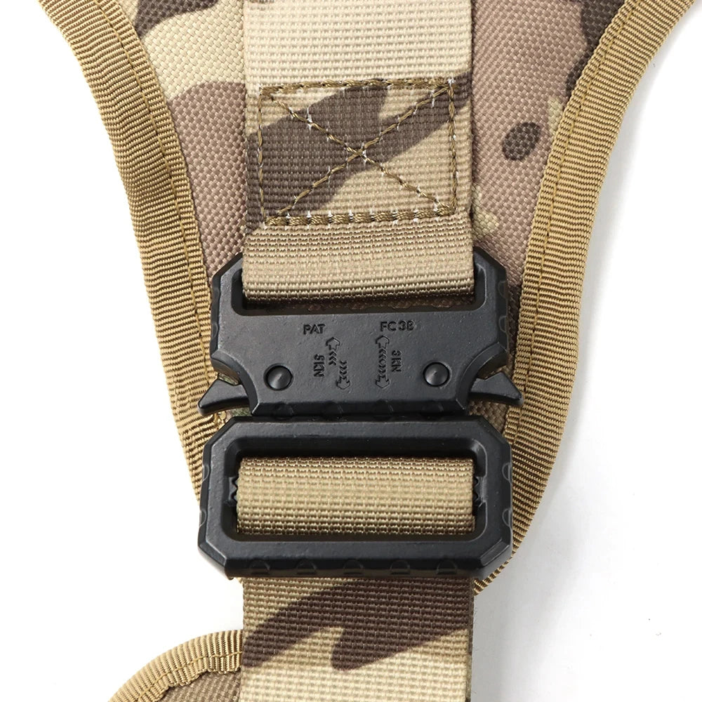 Military Nylon Dog Harness Vest With Leash Patches Training Set