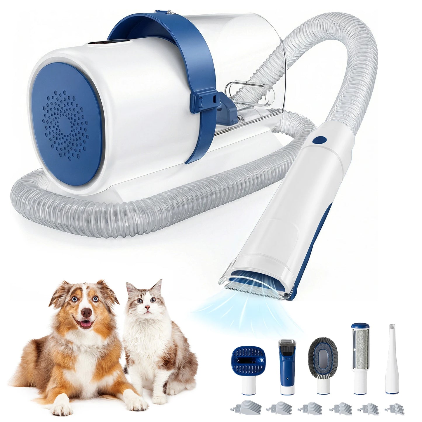 Pet Grooming Vacuum Kit With Cordless Low Noise Clippers