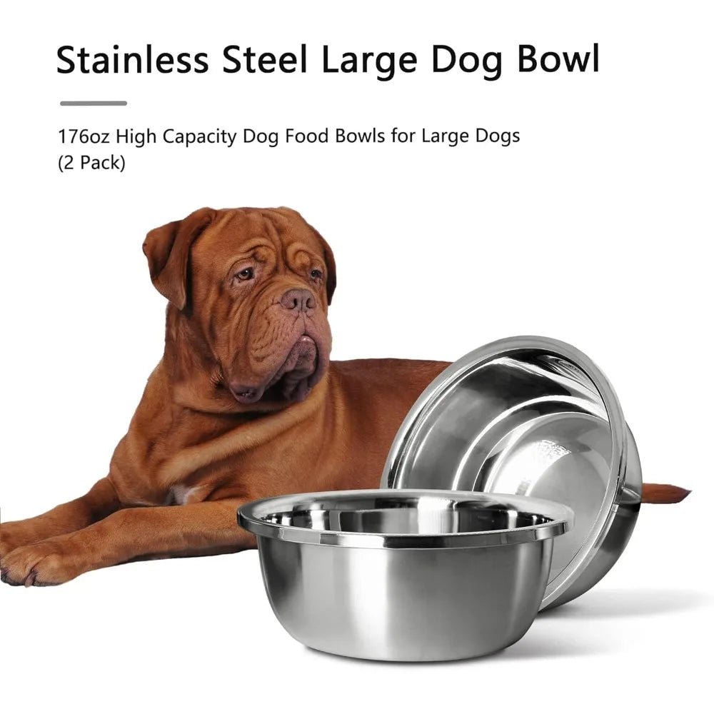 Stainless Steel Dog Bowl Set Large Capacity BPA Free