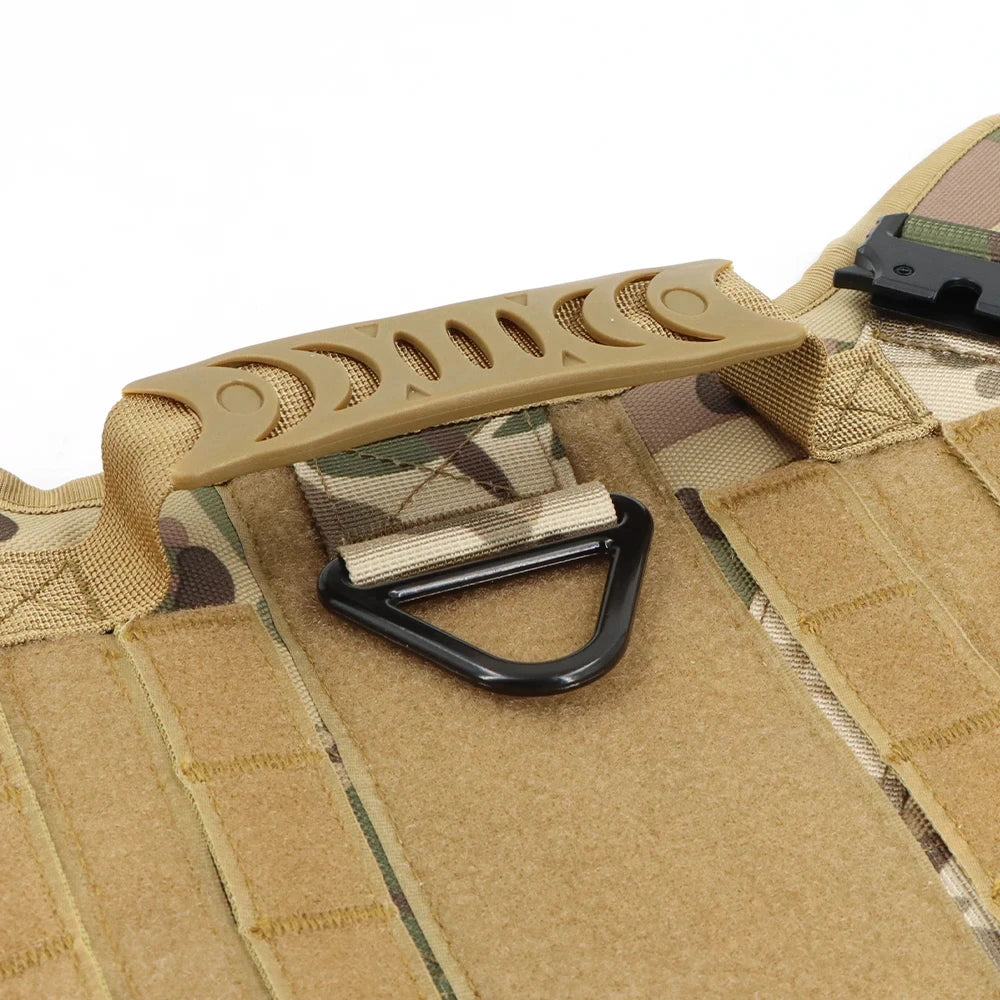 Military Nylon Dog Harness Vest With Leash Patches Training Set