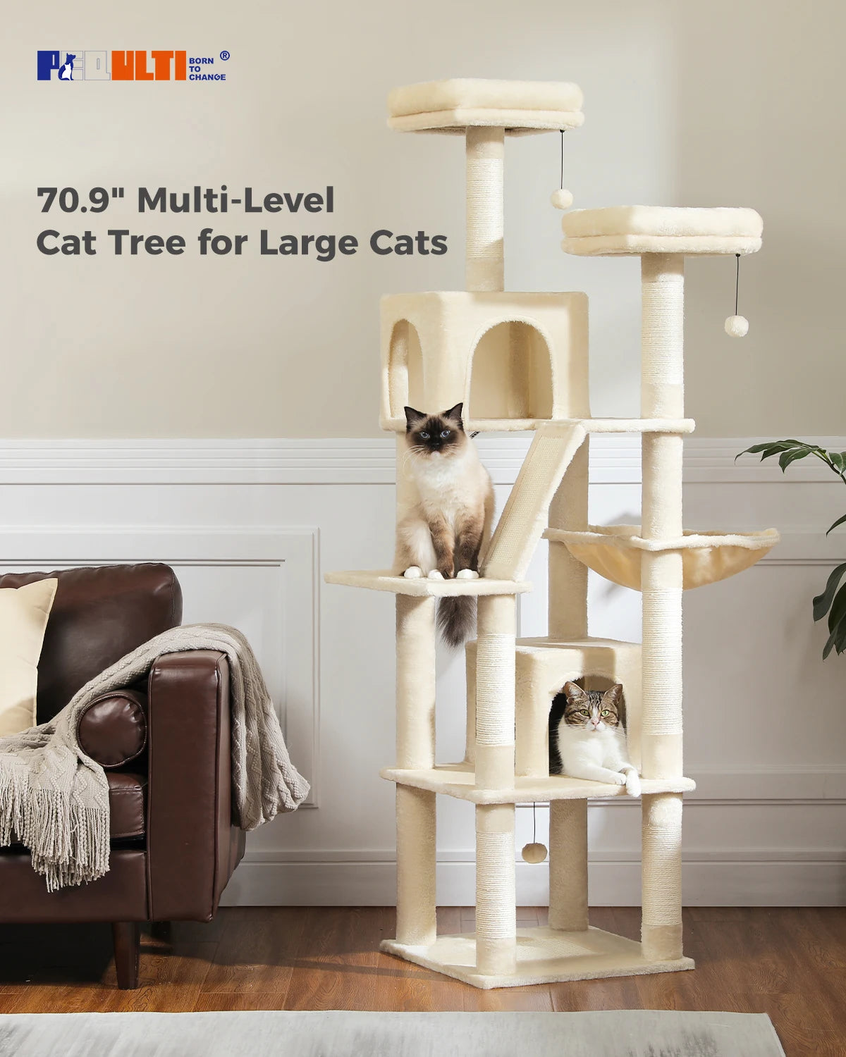 Pawz Road Large Multi Level Plush Cat Tree Tower