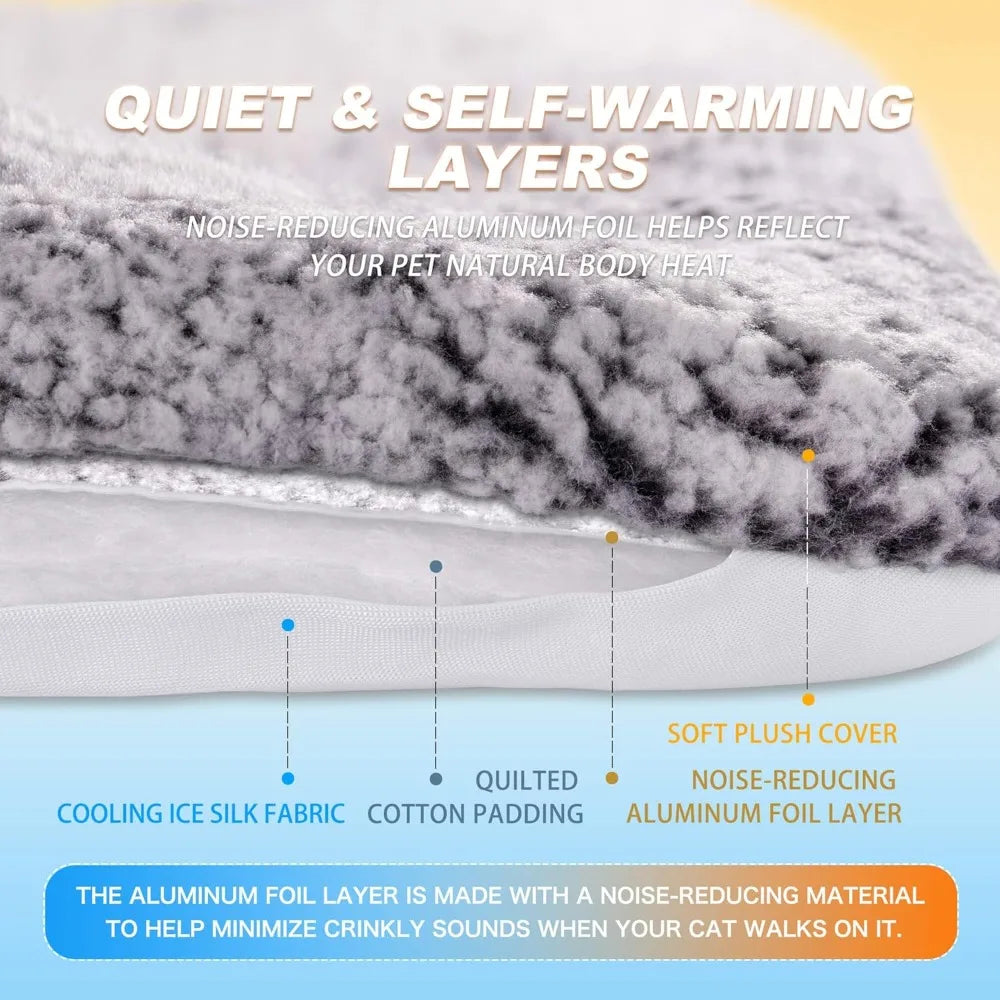 Reversible Cat Cooling And Warming Bed Mat