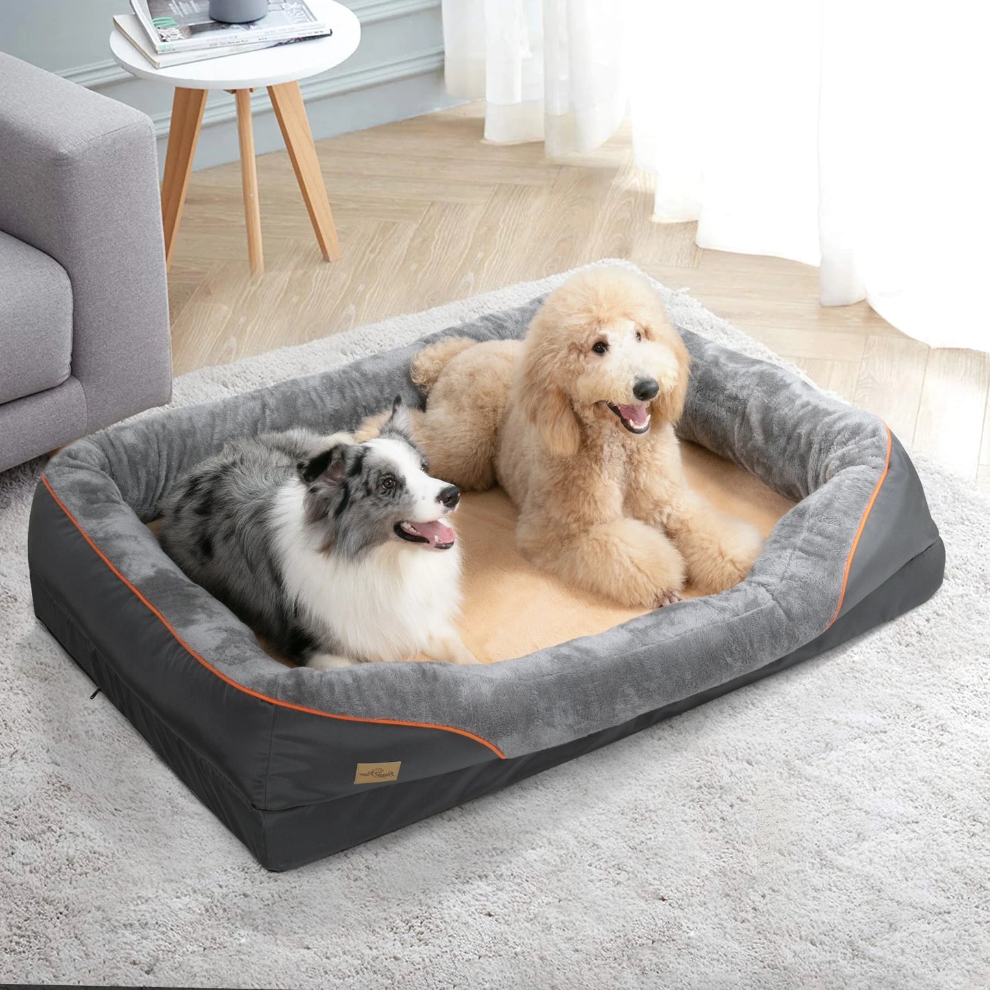 BINGOPAW Anti Allergy Warm Fleece Dog Bed With Washable Cover