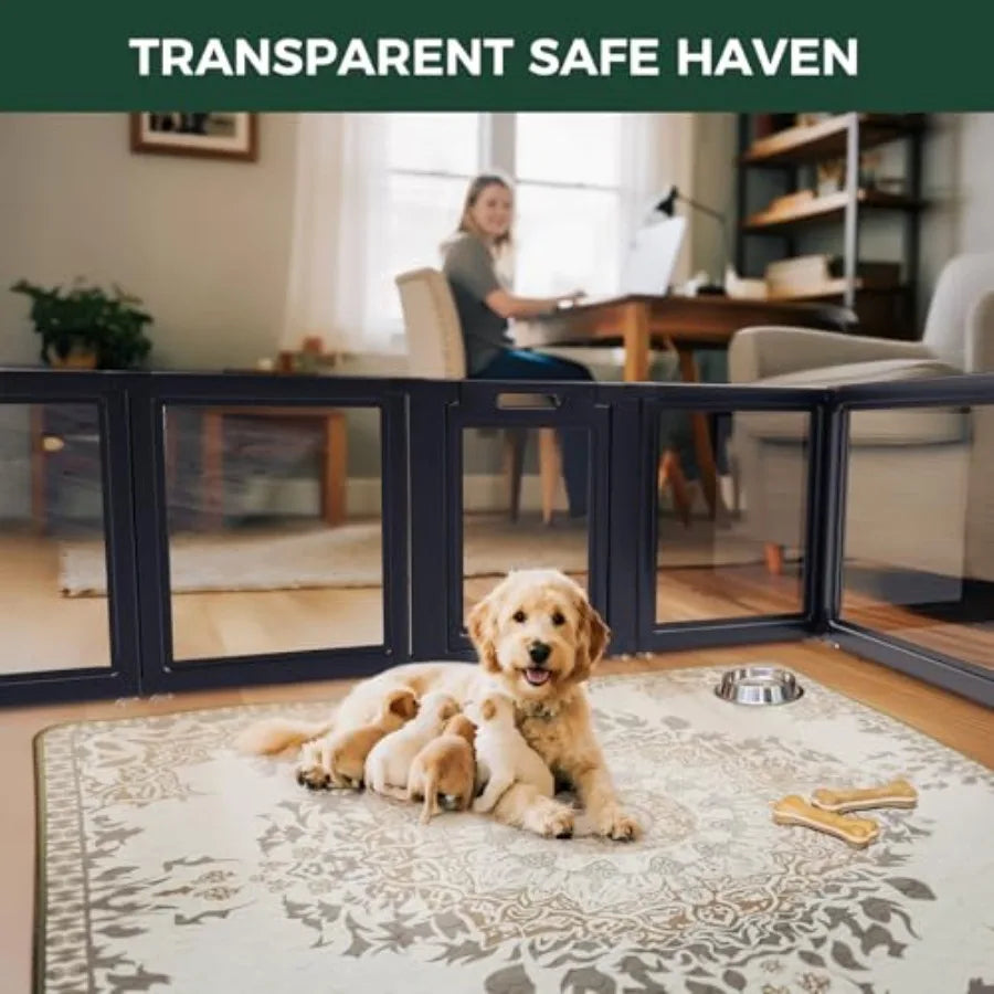 AuraSpace Acrylic Indoor Dog Playpen for Puppies and Small Dogs