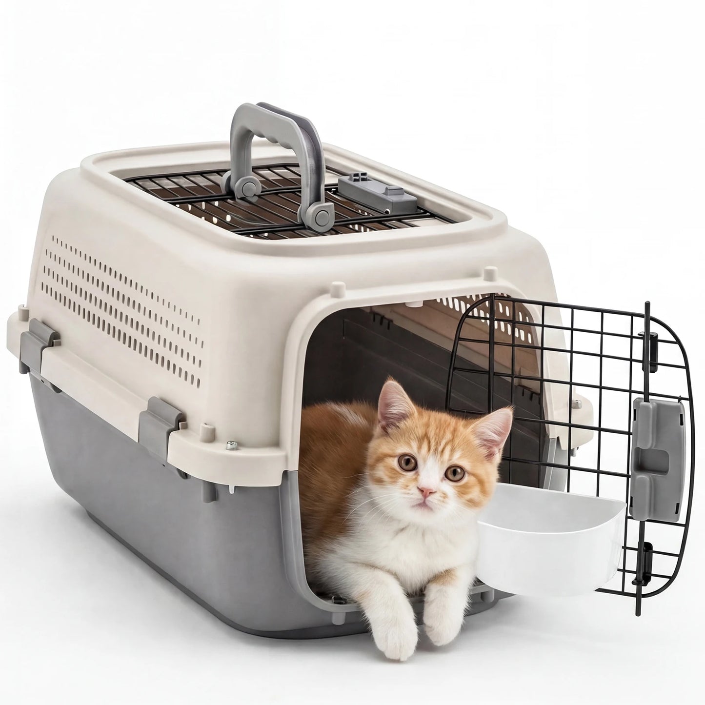 Pet Carrier For Small Dogs And Cats Front Top Load Wire Door Travel Crate