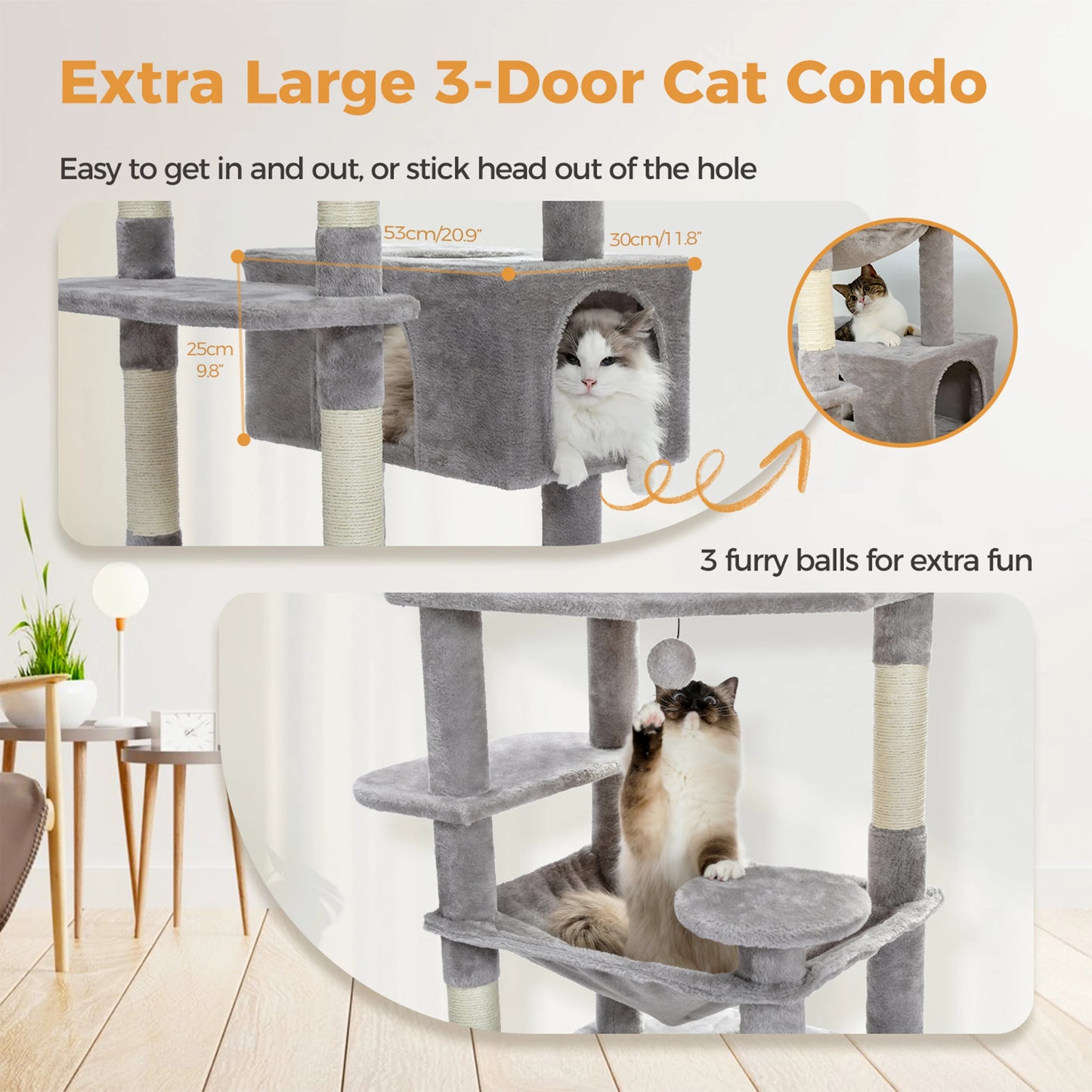 Pawz Road Large Multi Level Plush Cat Tree Tower