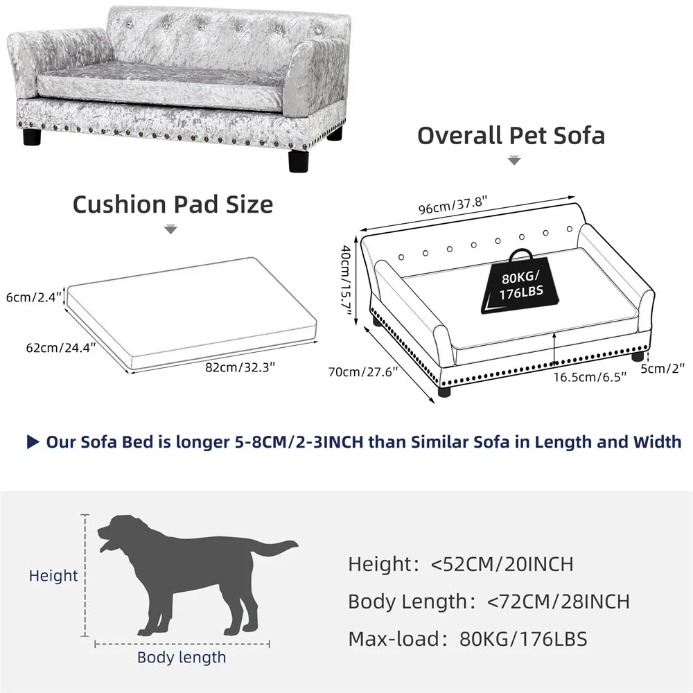 BORWART Heavy Duty Pet Sofa Bed For Dogs And Kittens