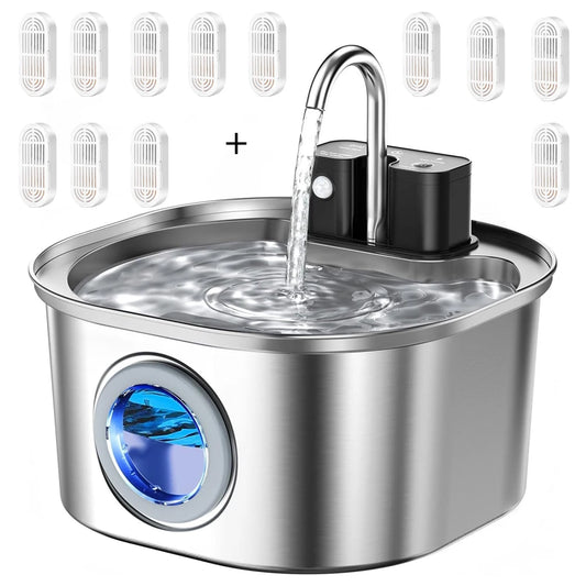 Weomg Stainless Steel Wireless Sensor Water Fountain For Cats Dogs
