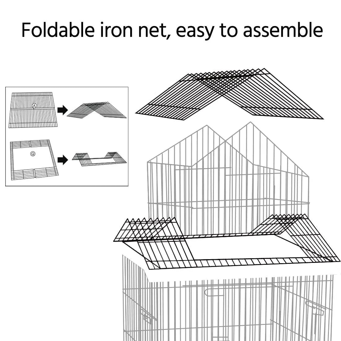 Rolling Parrot Cage With Detachable Stand For Budgie