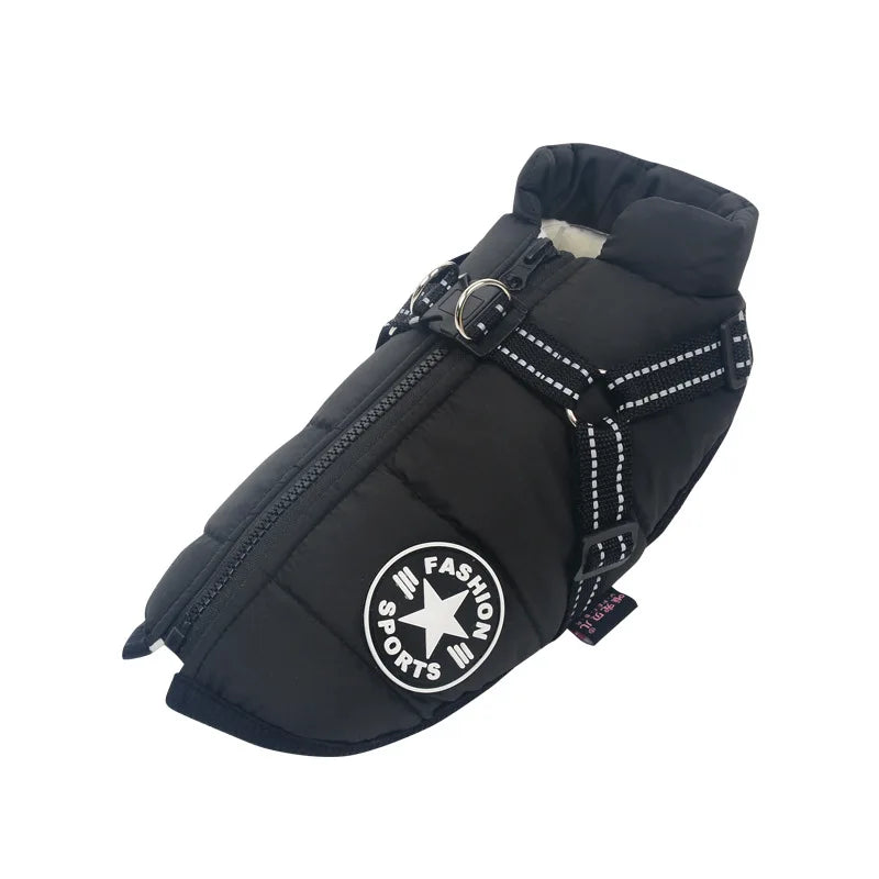 CDDMPET Winter Warm Pet Dog Jacket With Harness Waterproof Coat