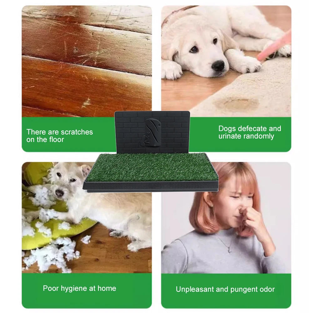 Dog Grass Pad With Tray Reusable Puppy Turf For Training