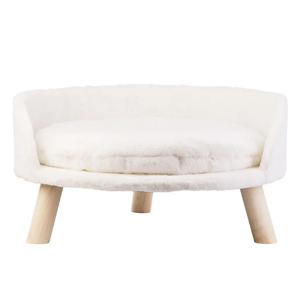 Lux Soft Cat Bed Plush Fabric Nesting Bed With Cushion