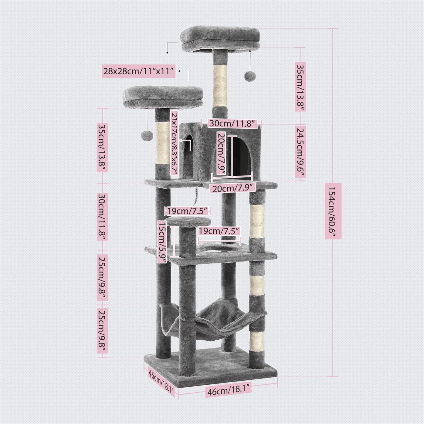 Pawz Road Large Multi Level Plush Cat Tree Tower