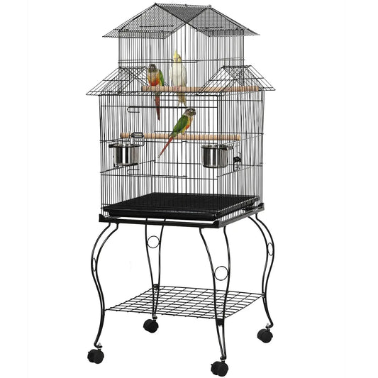 Rolling Parrot Cage With Detachable Stand For Budgie