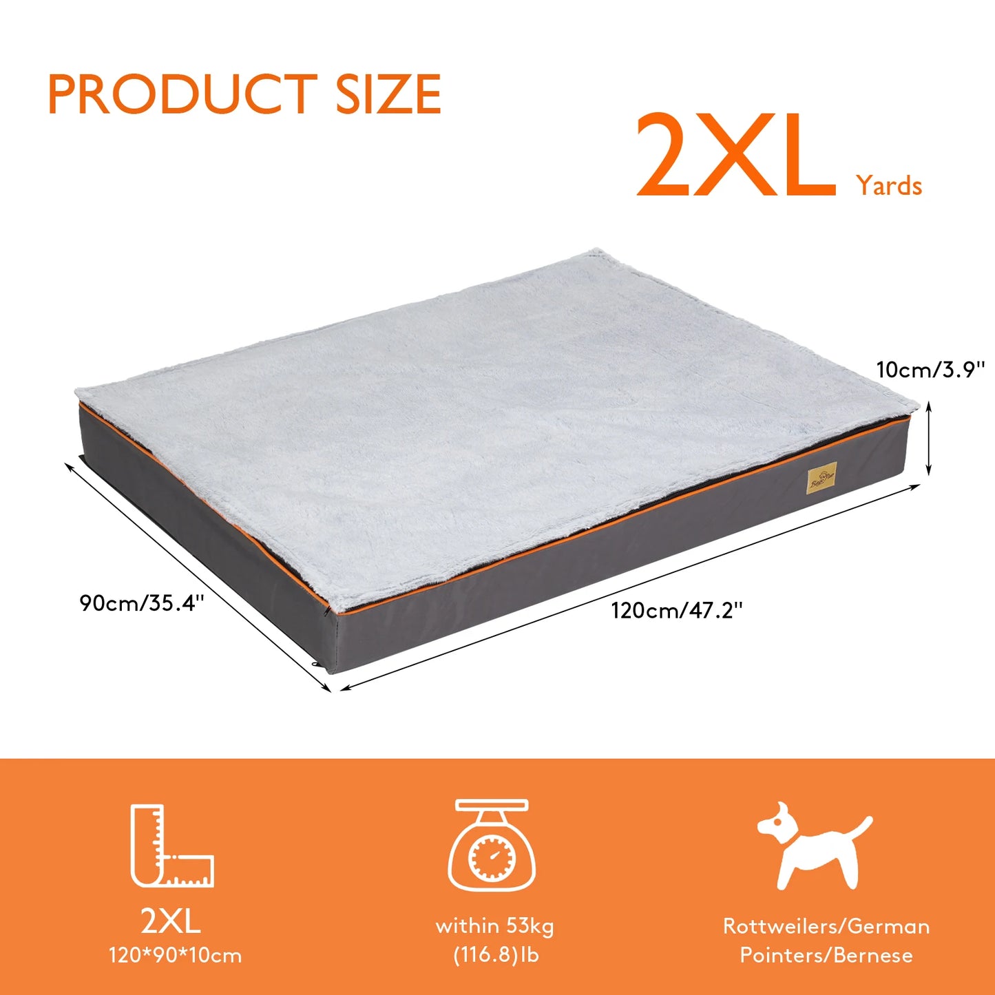 Bingopaw Large Orthopedic Dog Bed With Washable Cover