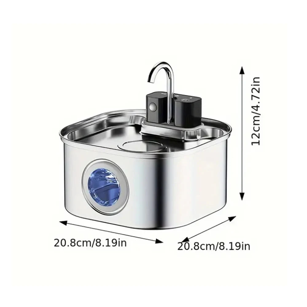 Weomg Stainless Steel Wireless Sensor Water Fountain For Cats Dogs