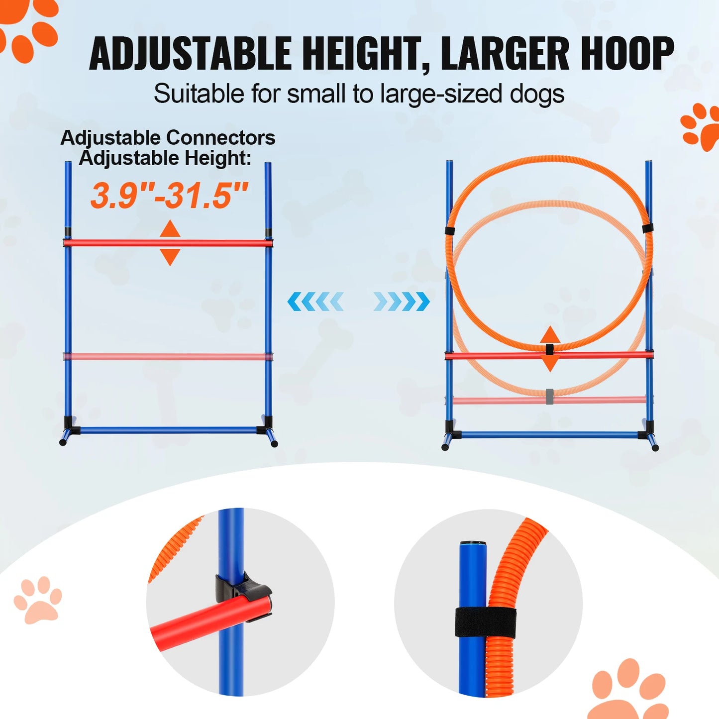 SucceBuy Dog Agility Training Equipment Set With Hurdles And Poles