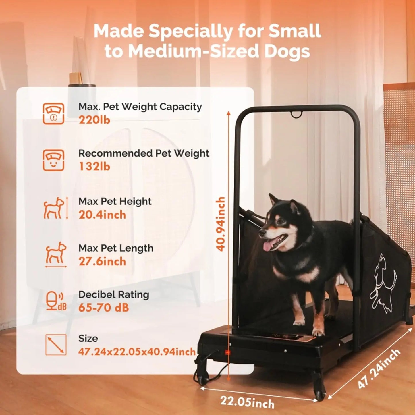 Dog Treadmill For Medium Dogs With Auto Incline And Shock
