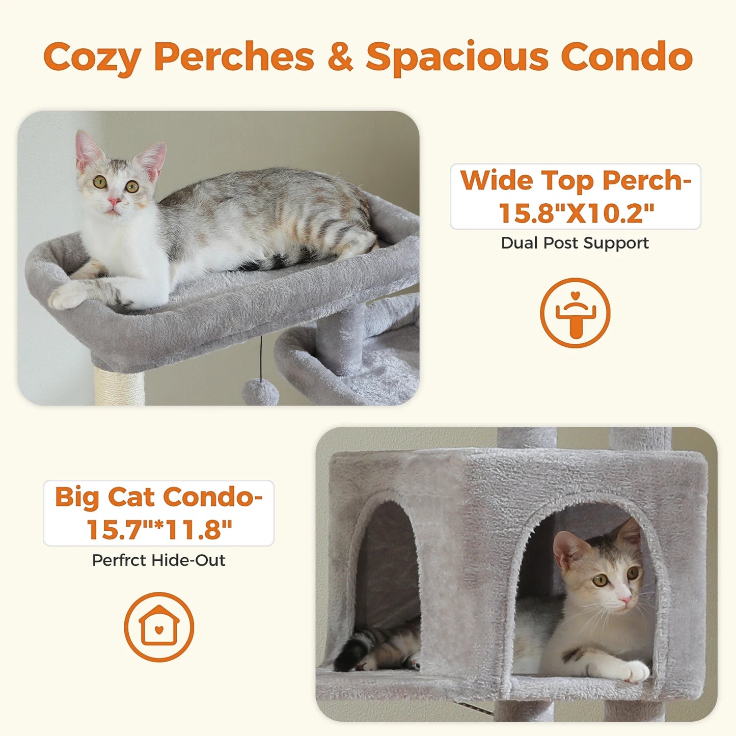 Pawz Road Large Multi Level Plush Cat Tree Tower
