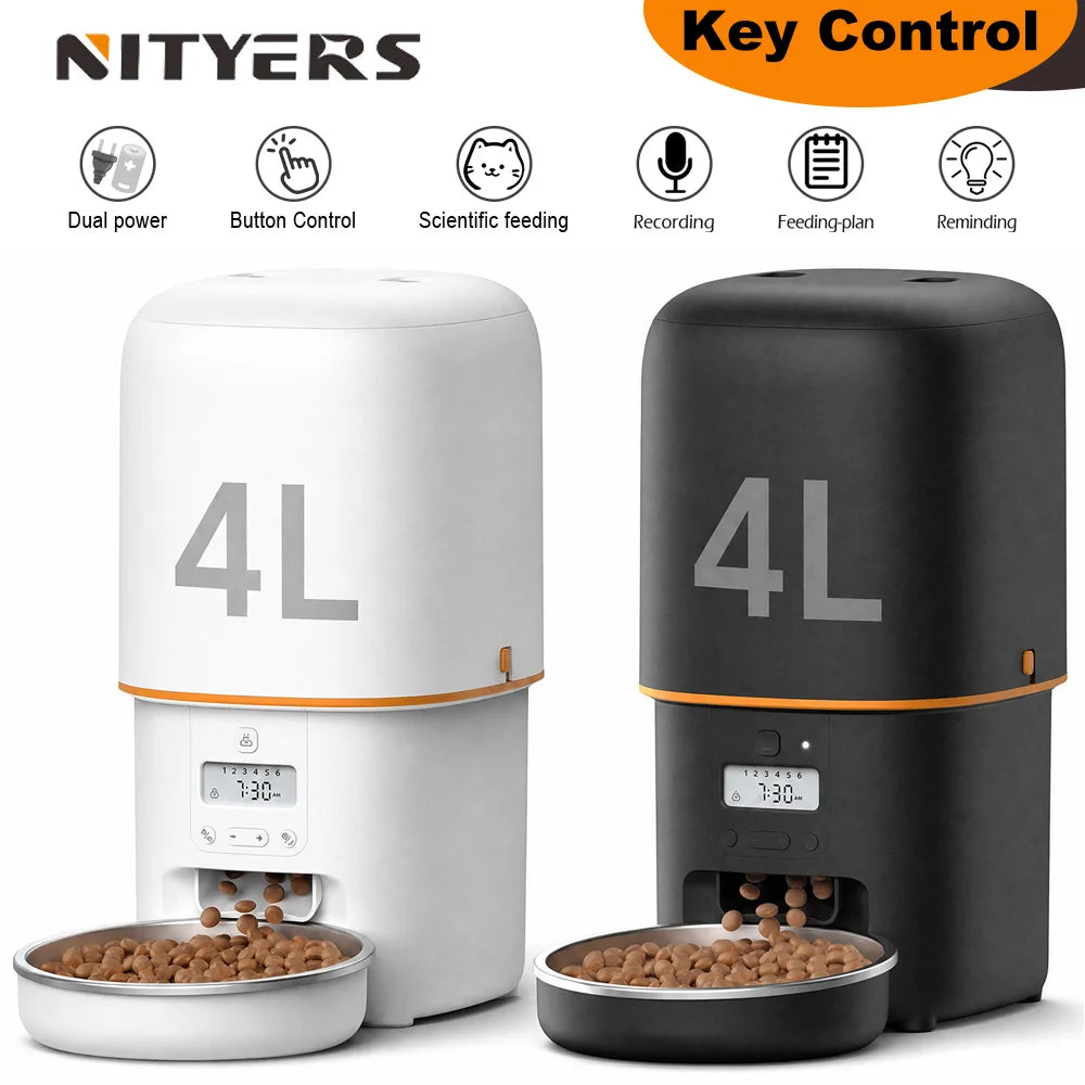 NITYERS Automatic Cat Feeder With Timed Voice Recorder