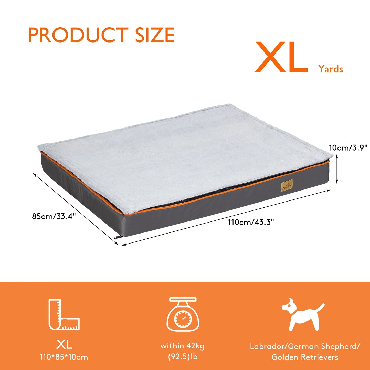 Bingopaw Large Orthopedic Dog Bed With Washable Cover
