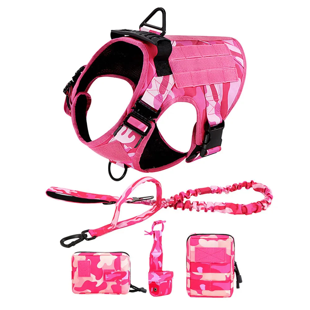 Military Camouflage Dog Harness Tactical Nylon Vest For Training