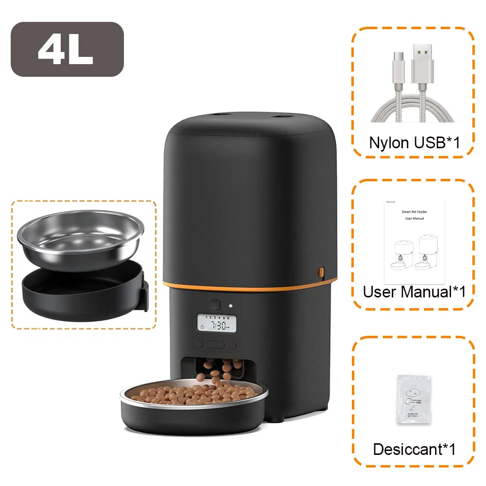 Nityers 4 L Automatic Cat Feeder With Stainless Steel Bowl