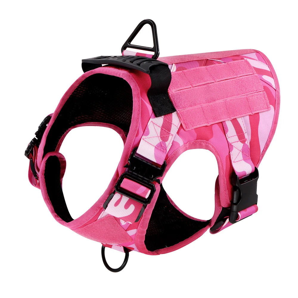 Military Camouflage Dog Harness Tactical Nylon Vest For Training