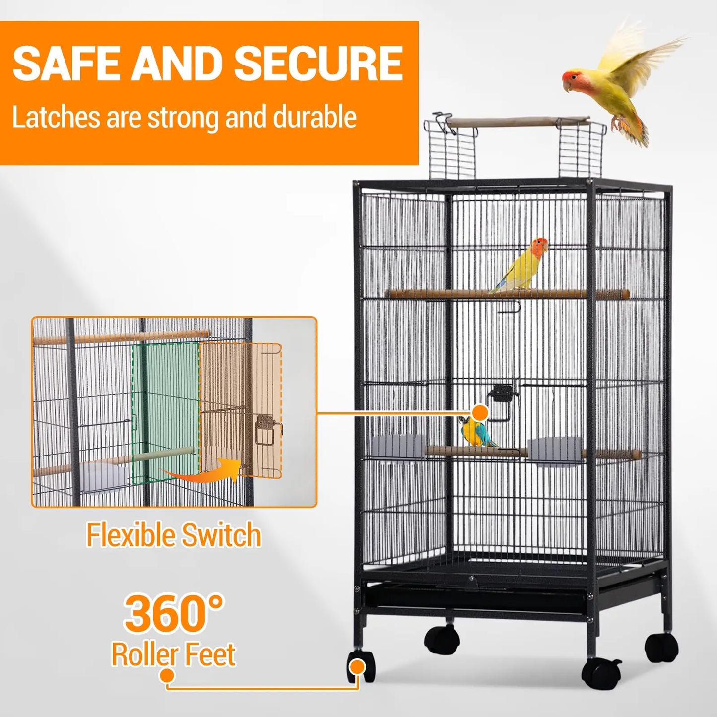 Studyset Small Bird Cage With Top Stand And Wheels