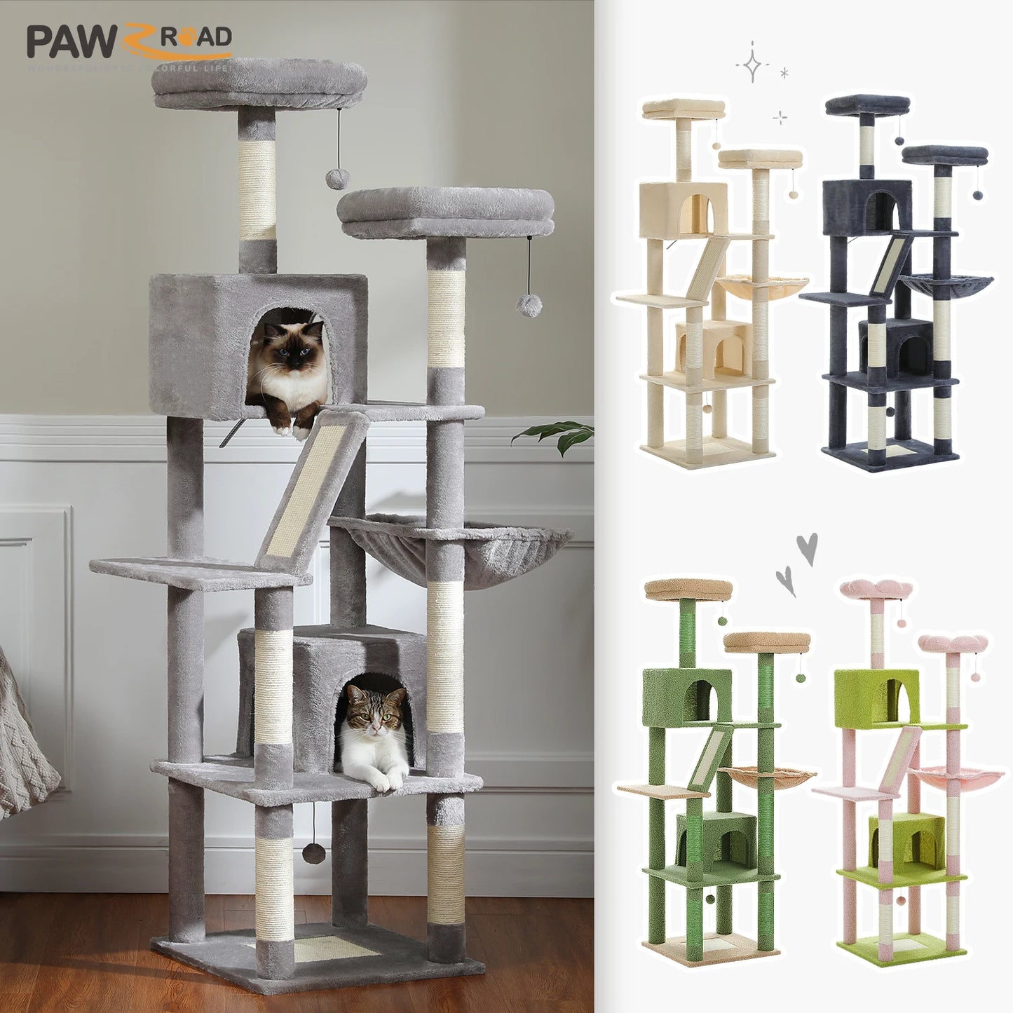 Pawz Road Large Multi Level Plush Cat Tree Tower