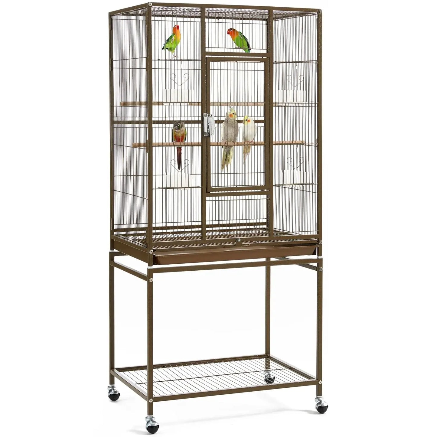Wrought Iron Standing Parrot Cage With Stand For Small Birds