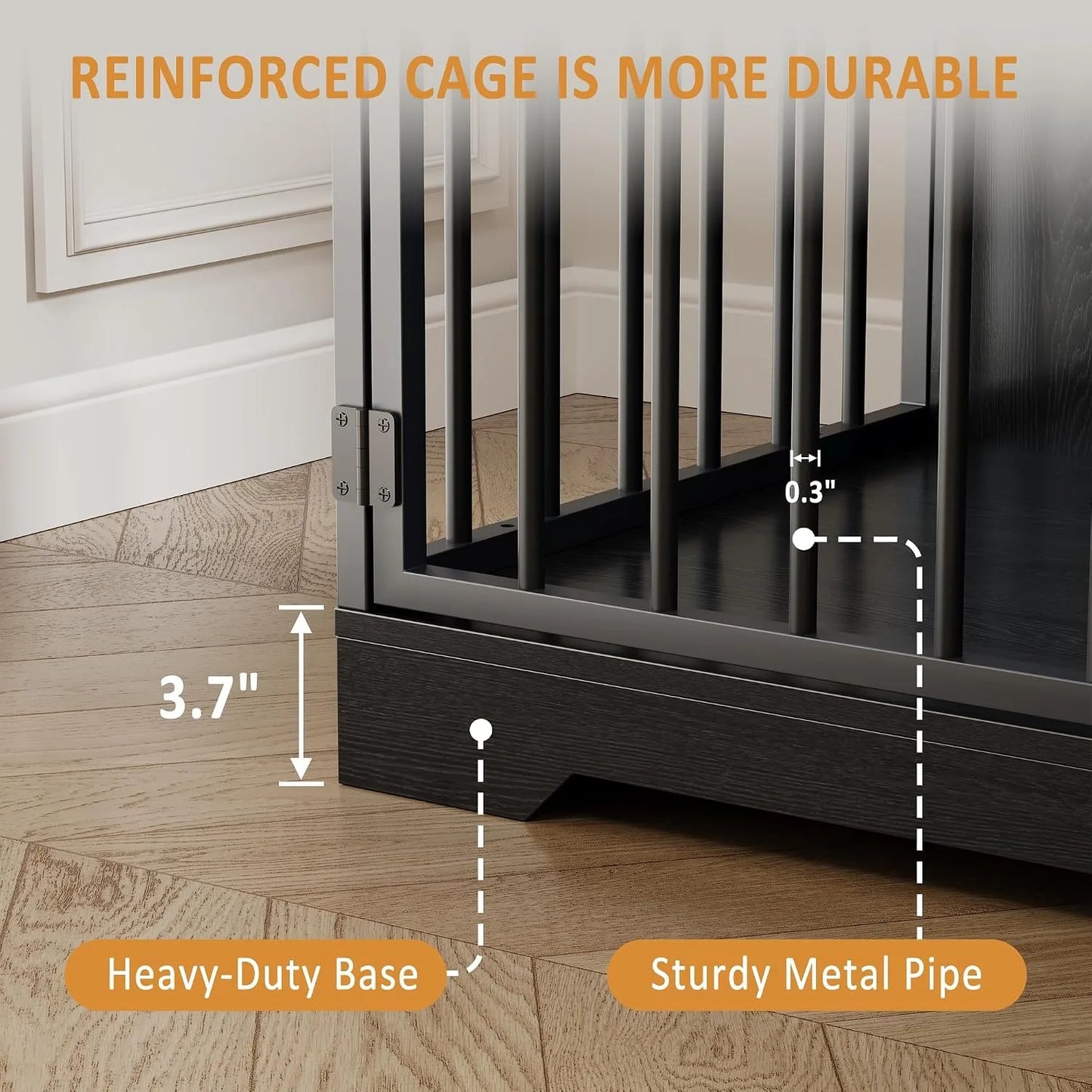 Heavy Duty Wooden Dog Crate Furniture Table With Storage