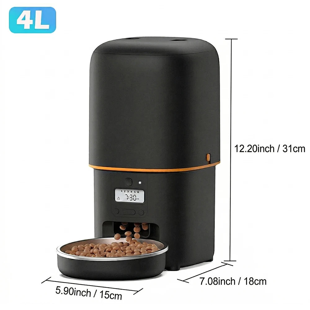 Nityers 4 L Automatic Cat Feeder With Stainless Steel Bowl