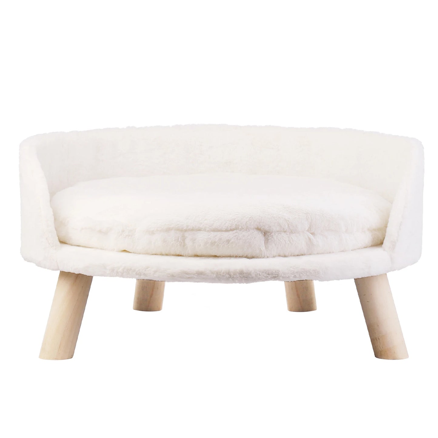 Lux Soft Cat Bed Plush Fabric Nesting Bed With Cushion