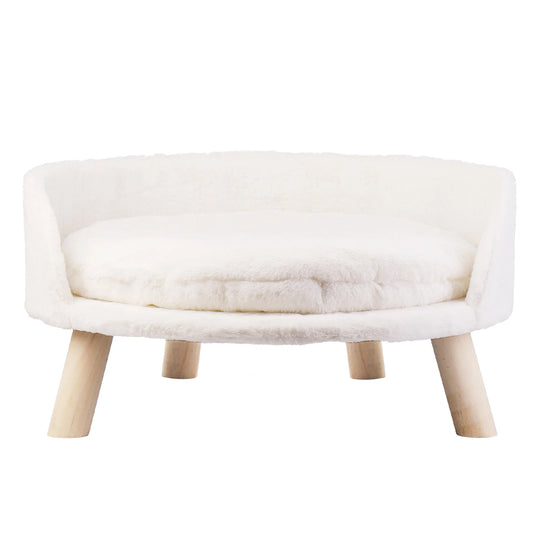 Lux Soft Cat Bed Plush Fabric Nesting Bed With Cushion