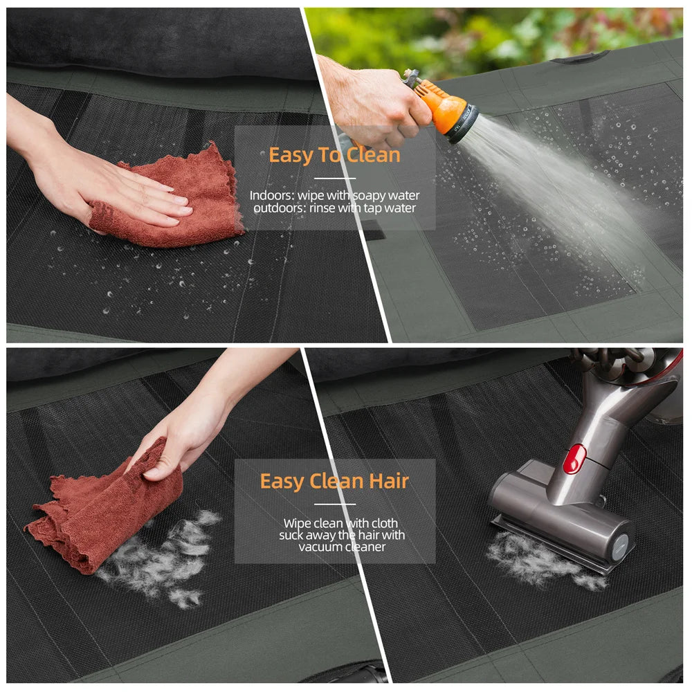 BORWART CN Outdoor Raised Dog Bed With Cooling Breathable Mat And Plush Mat