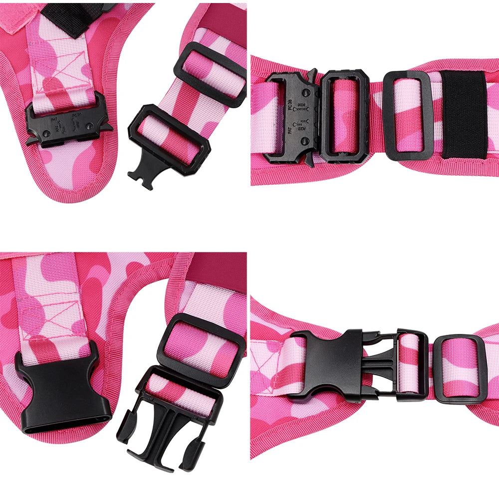 Military Camouflage Dog Harness Tactical Nylon Vest For Training