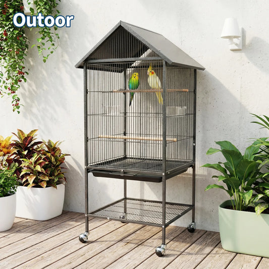 Himiss 50 Inch Parakeet Bird Cage With Stand And Roof